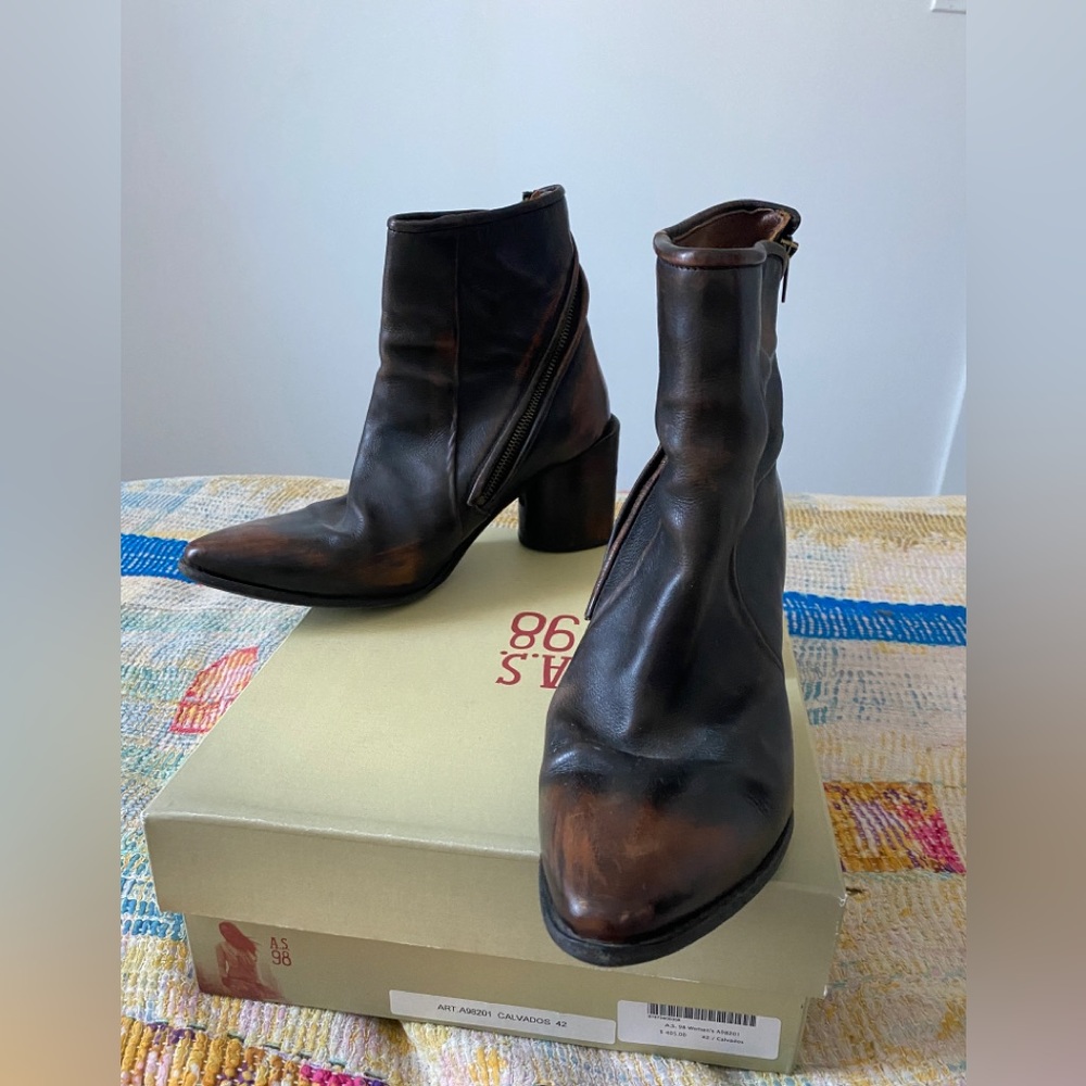 A.S.98 Dark Brown Heeled Boots size 42